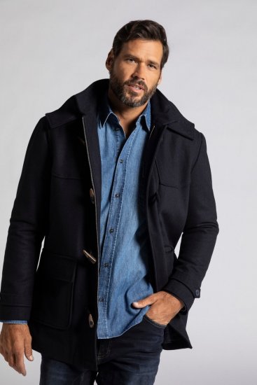 JP1880 Duffle Coat Water Repellent with Detachable Hood Navy - Bundy - Bundy Nadmerné Veľkosti 2XL-8XL
