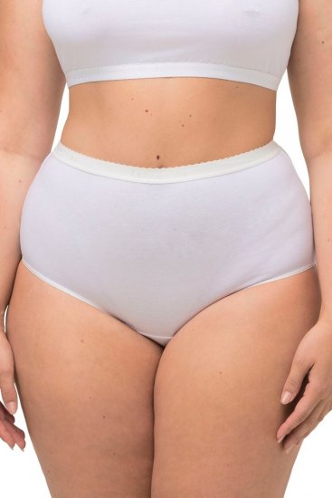 Ulla Popken 795269 Nohavičky s vysokým pásom 3 ks Biela - Nohavičky - 