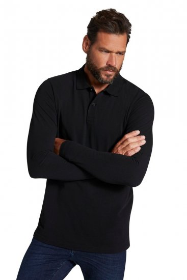 JP1880 799230 Polokošeľa s dlhým rukávom Čierna - Polokošele - Polokošele 2XL-8XL