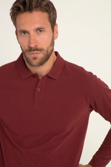 JP1880 Polo Shirt Long Sleeve Piqué Red - Polokošele - Polokošele 2XL-8XL