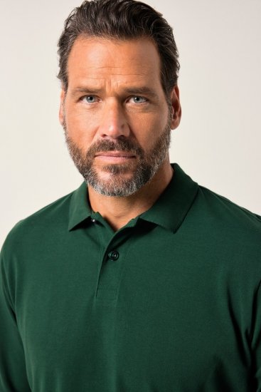 JP1880 Polo Shirt Long Sleeve Pique Dark Green - Polokošele - Polokošele 2XL-8XL