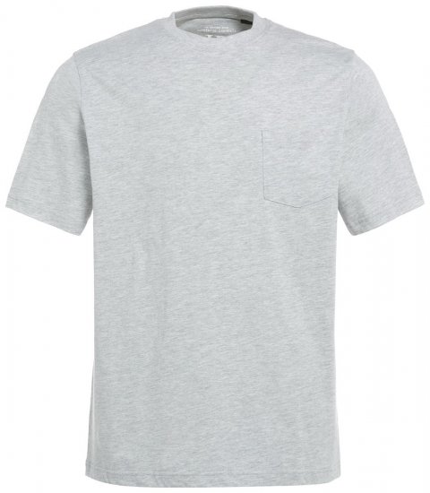 JP1880 799997 Tričko s náprsným vreckom Sivá melír - Tričká - Nadrozmerné tričká - 2XL-14XL
