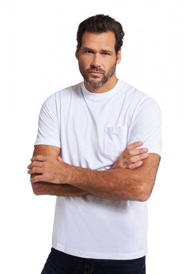 JP1880 799997 Tričko s náprsným vreckom Biela - Tričká - Nadrozmerné tričká - 2XL-14XL