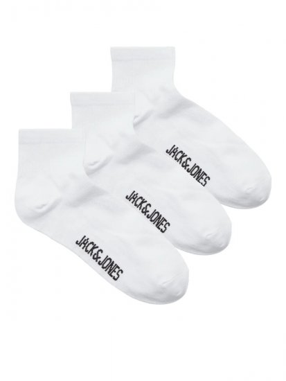 Jack & Jones Leon Tenisové ponožky Biela 3-pack - Spodná bielizeň - Spodné Prádlo 2XL-8XL