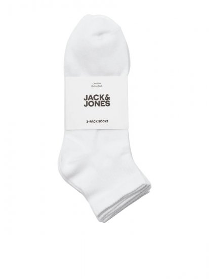 Jack & Jones Leon Tenisové ponožky Biela 3-pack - Spodná bielizeň - Spodné Prádlo 2XL-8XL