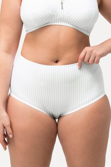 Ulla Popken 800279 Pásikavé nohavičky 2 ks Biela - Nohavičky - 