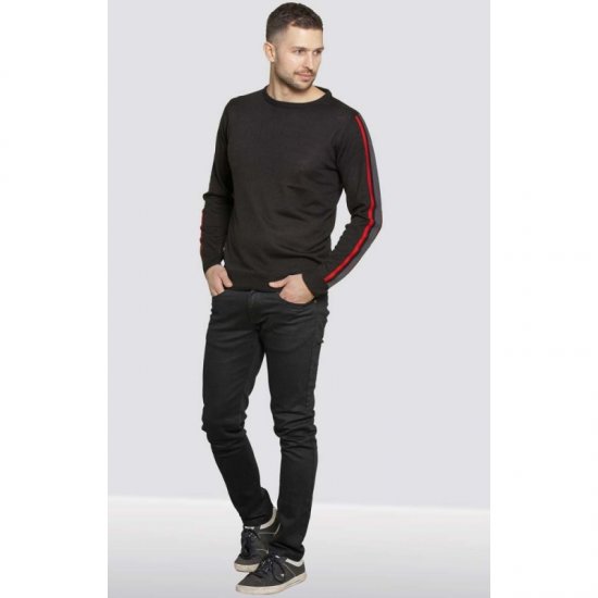 D555 Orlando Sweater Black - Mikiny & mikiny bez kapucne - Mikiny & Mikiny s Kapucňou 2XL-12XL