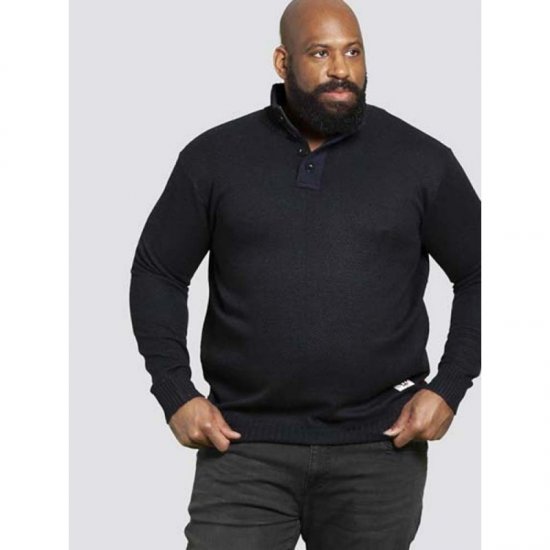 D555 Zane Sweater Navy - Mikiny & mikiny bez kapucne - Mikiny & Mikiny s Kapucňou 2XL-12XL