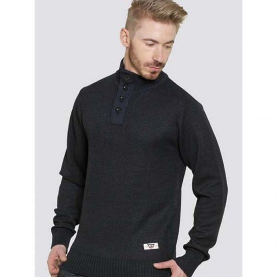 D555 Zane Sweater Navy - Mikiny & mikiny bez kapucne - Mikiny & Mikiny s Kapucňou 2XL-12XL
