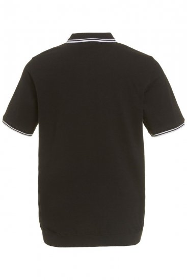 JP1880 802789 Polokošeľa s bielym kontrastným golierom Čierna - Polokošele - Polokošele 2XL-8XL