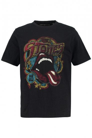 JP1880 Rolling Stones Graphic Band T-Shirt Black - Tričká - Nadrozmerné tričká - 2XL-14XL