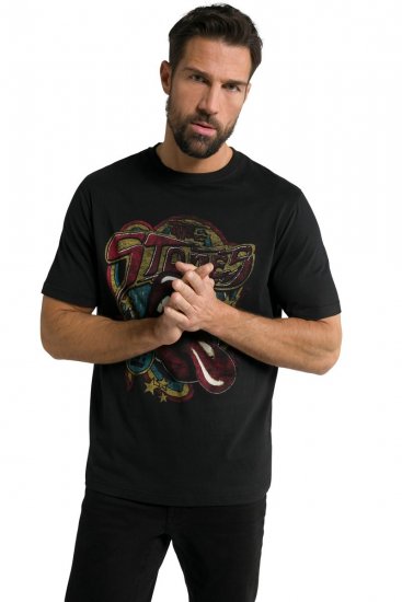 JP1880 Rolling Stones Graphic Band T-Shirt Black - Tričká - Nadrozmerné tričká - 2XL-14XL