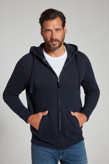 Jay-Pi 804164 Mikina s kapucňou na zips Tmavomodrá - Mikiny & mikiny bez kapucne - Mikiny & Mikiny s Kapucňou 2XL-12XL