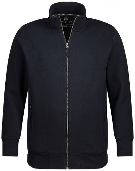 Jay-Pi 804180 Mikina na zips so stojačikom Tmavomodrá - Mikiny & mikiny bez kapucne - Mikiny & Mikiny s Kapucňou 2XL-12XL