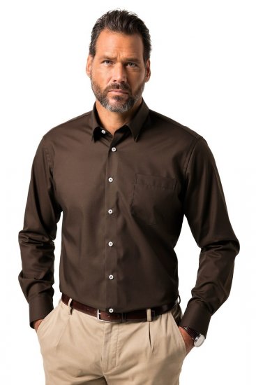 JP1880 Shirt Business Long Sleeve Brown - Košele - Košele 2XL-10XL