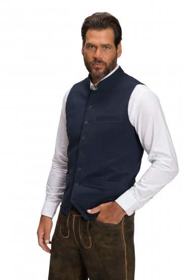 JP1880 Mottled Stretch Knit Stand-up Collar Vest Navy Blue - Bundy - Bundy Nadmerné Veľkosti 2XL-8XL