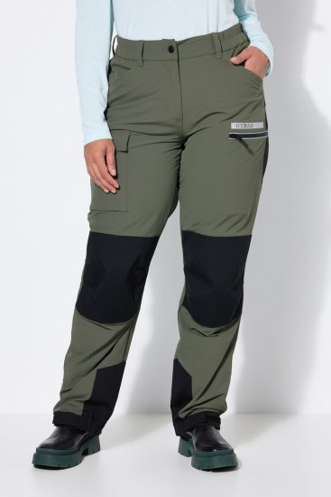 Ulla Popken 807803 Turistické nohavice HYPRAR s reflexnými prvkami Olivová - Outdoorové oblečenie - 
