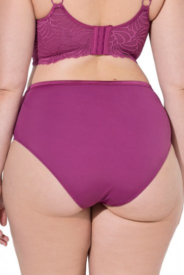 Ulla Popken 811602 Nohavičky s čipkou Tmavofialová - Nohavičky - 