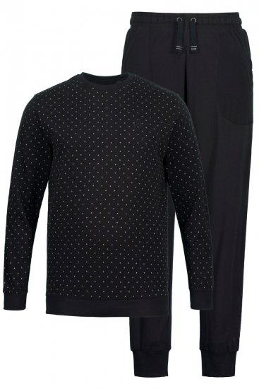 JP1880 Two-piece Pyjamas Long Sleeve and Long Trousers Black - Spodná bielizeň - Spodné Prádlo 2XL-8XL
