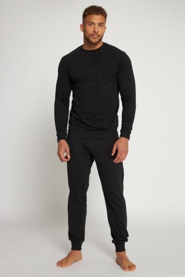 JP1880 Two-piece Pyjamas Long Sleeve and Long Trousers Black - Spodná bielizeň - Spodné Prádlo 2XL-8XL