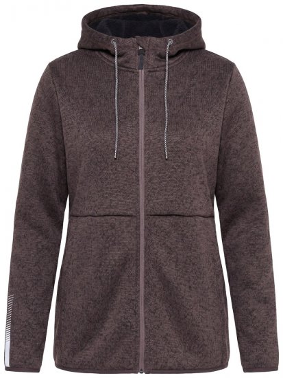 Ulla Popken 812880 Pletená fleecová bunda s teddy fleecom Taupe - Flísové oblečenie - 