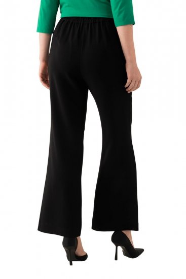 Ulla Popken 813306 Široké oblekové nohavice s pružným pásom Čierna - Látkové nohavice - Dámske široké nohavice plus size
