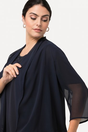 Ulla Popken 817211 Sako Tmavomodrá - Bundy - Dámske bundy vo veľkých veľkostiach