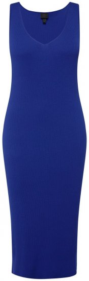 Ulla Popken 817591 Pletené šaty s výstrihom do V Modrá - Pletené šaty - 