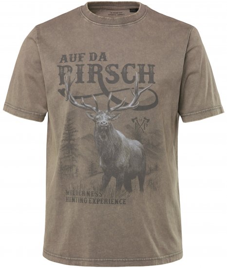 JP1880 Comfortable Fit Vintage Look T-Shirt Ash Gray - Tričká - Nadrozmerné tričká - 2XL-14XL