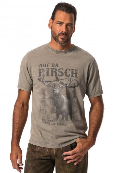 JP1880 Comfortable Fit Vintage Look T-Shirt Ash Gray - Tričká - Nadrozmerné tričká - 2XL-14XL