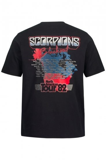 JP1880 Scorpions Blackout Graphic Comfort Fit Band T-Shirt Black - Tričká - Nadrozmerné tričká - 2XL-14XL