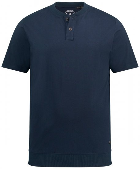 JP1880 818628 Tričko Henley so strihom na bruško Tmavomodrá - Tričká - Nadrozmerné tričká - 2XL-14XL