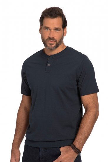 JP1880 818628 Tričko Henley so strihom na bruško Tmavomodrá - Tričká - Nadrozmerné tričká - 2XL-14XL