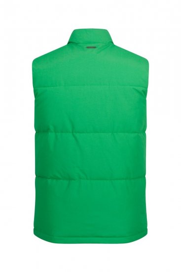 JP1880 818980 Vesta prešívaná zo zmesi bavlny Svetlozelená - Bundy - Bundy Nadmerné Veľkosti 2XL-8XL