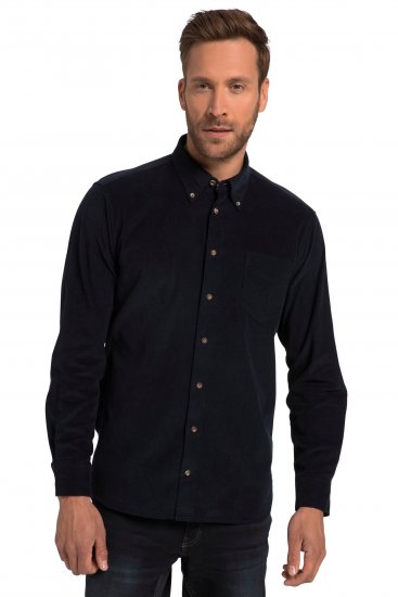 JP1880 Modern Fit Buttoned Collar Cotton Shirt Navy Blue - Košele - Košele 2XL-10XL