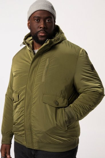STHUGE Bomber Jacket With Hood Green - Bundy - Bundy Nadmerné Veľkosti 2XL-8XL