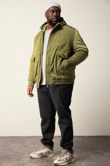 STHUGE Bomber Jacket With Hood Green - Bundy - Bundy Nadmerné Veľkosti 2XL-8XL