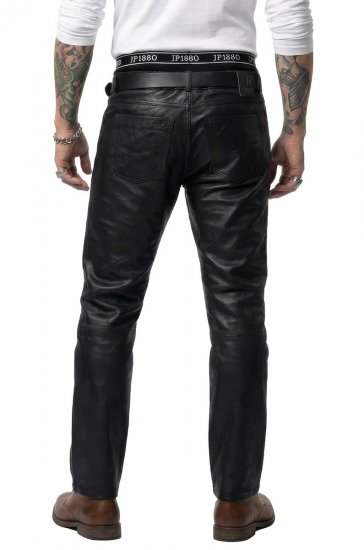 JP1880 Leather Pants Regular Fit Finest Lamb Nappa Black - Džínsy & nohavice - Džínsy a Nohavice - W40-W70
