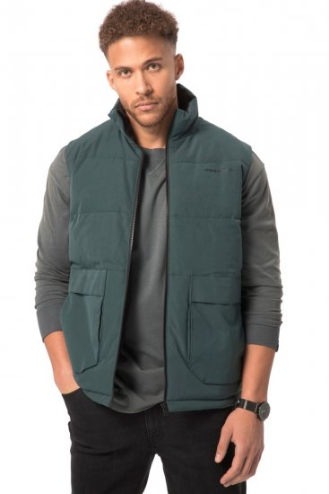 STHUGE 821232 Vesta prešívaná so zipsom Olivová - Bundy - Bundy Nadmerné Veľkosti 2XL-8XL