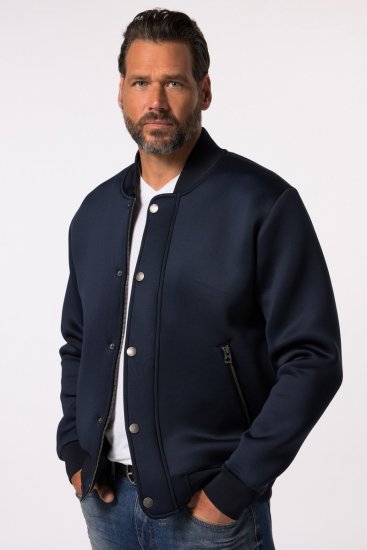 JP1880 College Jacket Scuba Fabric with Zipper Navy - Bundy - Bundy Nadmerné Veľkosti 2XL-8XL