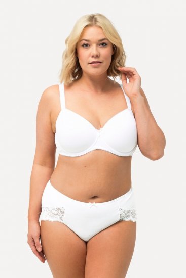 Ulla Popken 824106 Boxerky s čipkou 2 ks Biela - Nohavičky - 