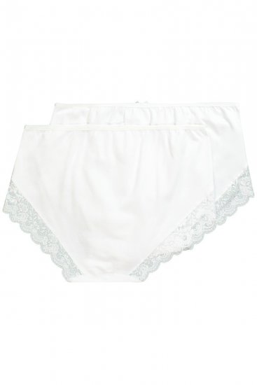 Ulla Popken 824106 Boxerky s čipkou 2 ks Biela - Nohavičky - 