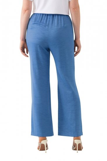 Ulla Popken 826163 Široké oblekové nohavice Denimová modrá - Látkové nohavice - Dámske široké nohavice plus size