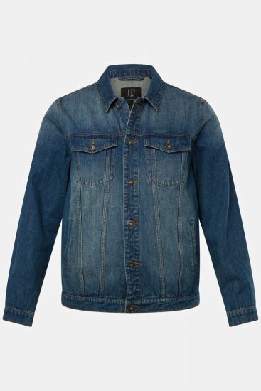 JP1880 826234 Džínsová bunda s náprsnými vreckami Indigovo modrá - Bundy - Bundy Nadmerné Veľkosti 2XL-8XL