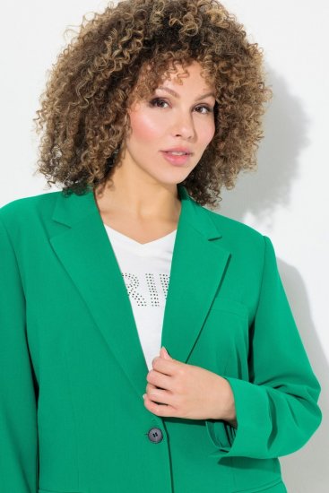 Ulla Popken 826487 Oversize sako s klopovými vreckami Smaragdová - Saká - Saká v nadmerných veľkostiach