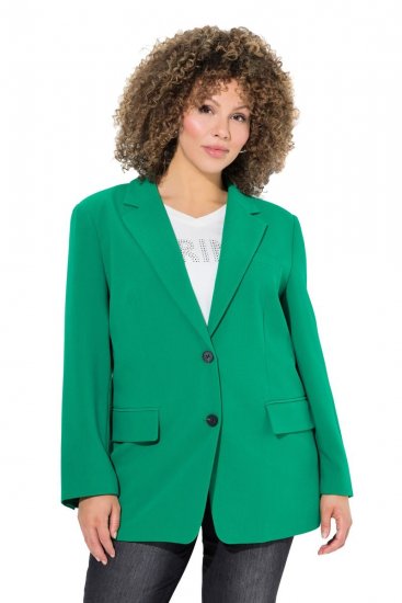 Ulla Popken 826487 Oversize sako s klopovými vreckami Smaragdová - Saká - Saká v nadmerných veľkostiach