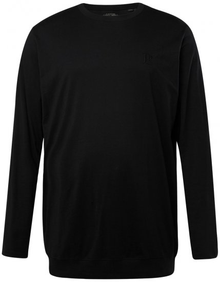 JP1880 827128 Tričko s dlhým rukávom so strihom na bruško Čierna - Tričká - Nadrozmerné tričká - 2XL-14XL