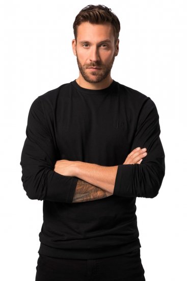 JP1880 827128 Tričko s dlhým rukávom so strihom na bruško Čierna - Tričká - Nadrozmerné tričká - 2XL-14XL