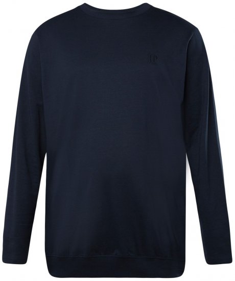 JP1880 827128 Tričko s dlhým rukávom so strihom na bruško Tmavomodrá - Tričká - Nadrozmerné tričká - 2XL-14XL