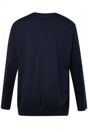JP1880 827128 Tričko s dlhým rukávom so strihom na bruško Tmavomodrá - Tričká - Nadrozmerné tričká - 2XL-14XL